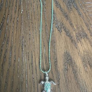 Silver Turtle Pendant Necklace